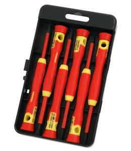 Juego de destornilladores aislados de precisión de 7 piezas Vde probado juego de electricistas agarre suave - Imagen 1 de 2