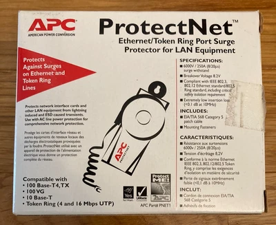 APC ProtectNET Überspannungsschutz für LAN-Geräte, max 100 Base-T4, TX - Bild 1 von 2
