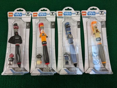 LOT-LEGO Star Wars Pen Set Connectible DARTH MAUL TUSKEN RAIDER JANGO FETT LUKE - Image 1 of 4