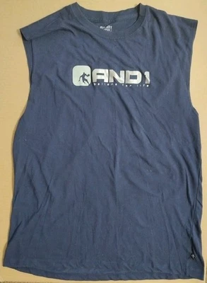 Vtg Mens XL Y2k And1 Basketball Tank Navy Made In Thailand 21 Pit Polyester  - Image 1 of 4