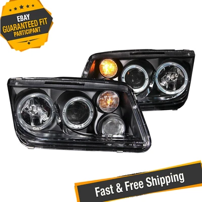 Faros proyectores halo CCFL negros ANZO con luces antiniebla para VW Jetta 99-05 Foto 1 de 4