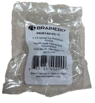 Brainerd P6361AV-PC-C ( 1-1/4” ) Chrome Domed Top Round Knob Pack Of 12 - Image 1 of 3