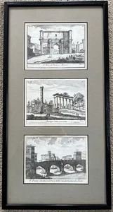 Jean Laurent Legeay Original Prints Art 3 Architectural Views of Rome Engravings - Bild 1 von 7