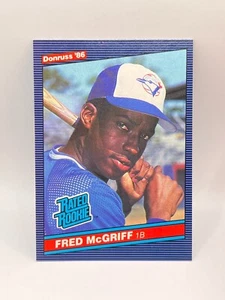 1986 Donruss FRED MCGRIFF RC #28 HOF Toronto Blue Jays (#2) - Picture 1 of 2