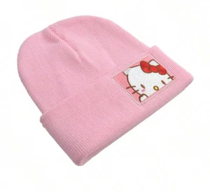 Women's Sanrio Hello Kitty Soft Pink Cartoon Cute Girl's Gift Beanie Hat - Picture 1 of 2