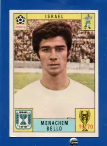 FIGURINA CALCIATORI PANINI MEXICO 70 MENACHEM BELLO ISRAEL GREEN REC REMOVED - Imagen 1 de 2