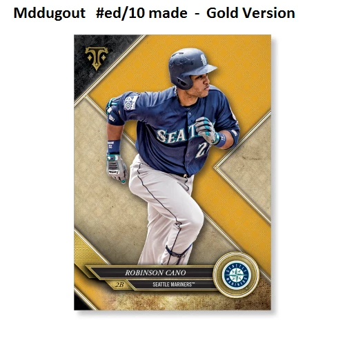 Robinson Cano #26 mariners MVP #ed/10 made Gold 5X7 - 2017 TOPPS TRIPLE THREADS - Image 1 of 1