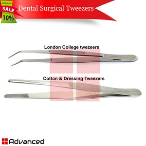 Juego de 2 pinzas médicas London College fórceps de algodón y alicates de aderezo sutura - Imagen 1 de 3