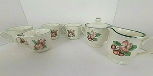 Epoch Market Day Coffee Tea Mugs Set of 4 & Sugar & Creamer - Picture 1 of 4