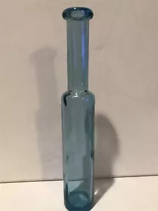 Vintage Blau Recycling Glas Gefäß Schmalhals Flasche Made In Spain - Bild 1 von 2