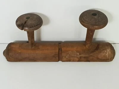 Porte-manteau ancien retro vintage bohème patère en bois façon bambou années 60 - Photo 1/4