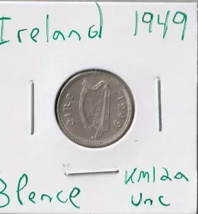 Coin Ireland 3 Pence 1949 KM12a - Picture 1 of 4