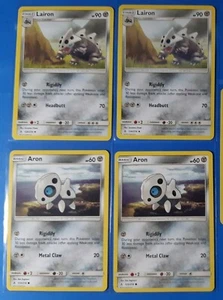 2x Lairon 124/214, 2x Aron 123/214 Pokemon card SM Unbroken Bonds NM - Picture 1 of 1