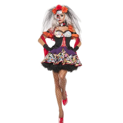 Day Of The Dead Dia De Los Muertos Adult  Full Costume for Halloween - Image 1 of 4