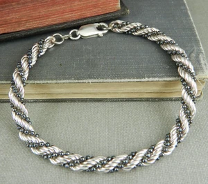 Milor Italy 925 Sterling Silver Two Color Rope Bracelet - Picture 1 of 4