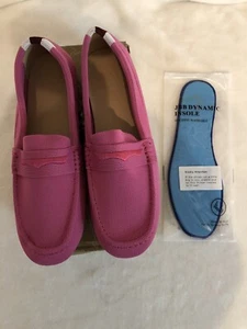New JBB Womens Flat Shoes 10 Knit Driving Loafer Pink Slip On Casual Walking - Picture 1 of 11