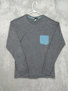 Vintage Volcom Shirt Mens Medium Gray Long Sleeve Tee Pocket Skater Surf - Picture 1 of 6