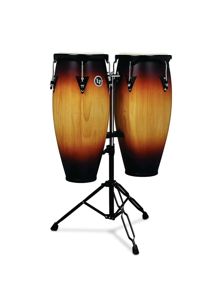 Juego de congas de madera de ciudad LP de percusión latina de 10" y 11" - Sunburst vintage Foto 1 de 1