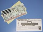 AMT 1958 Chevy Impala, "ALA-IMPALA" Decals & Instructions Set 1/25 Scale