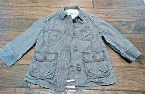 EUC! Girls Gap Khaki Green Tan Brown Military Lightweight Jacket Coat Size 6-7 - Picture 1 of 1