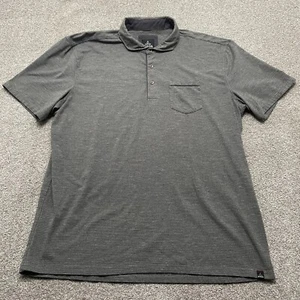 prAna Polo Shirt Adult XXL 2XL Gray Ryann Pocket Performance Golf Casual Mens - Picture 1 of 8