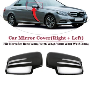 Pair L + R Side Mirror Cover Cap For Mercedes Benz W204 C207 W212 W221 - Picture 1 of 12