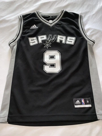 Youth Child San Antonio Spurs Basketball Jersey #9 Tony Parker Adidas Size M B17 Cover
