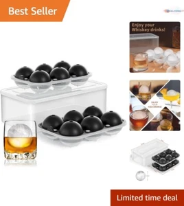 Stackable Ice Cube Tray for 12 Large 2.5" Whiskey Ice Balls - Cool Black - Picture 1 of 9