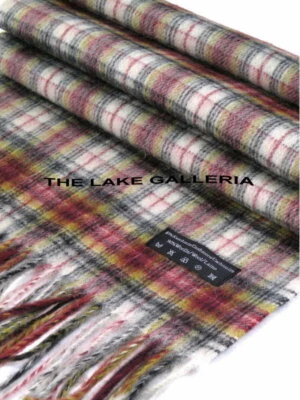 Multi-Color Scottish Plaid Check Soft Real Wool Woven Winter Muffler Scarf Warm Foto 1 de 2