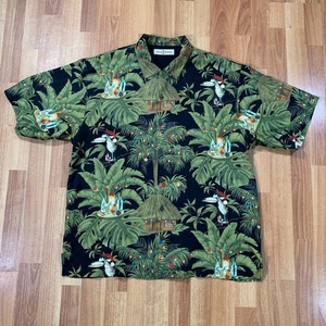 Tommy Bahama Shirt Mens Large Green Forest Camp Floral Rhum Button Up - Picture 1 of 10