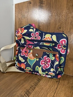 Lily Bloom Floral Crossbody Shoulder Bag Purse Medium - Pink Lining - Image 1 of 4