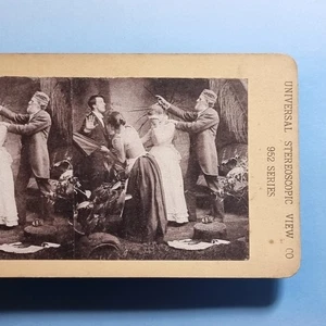 Victorian Morality Stereoview 3D C1895 Young Girl & Boyfriend Parents Object - Picture 1 of 3