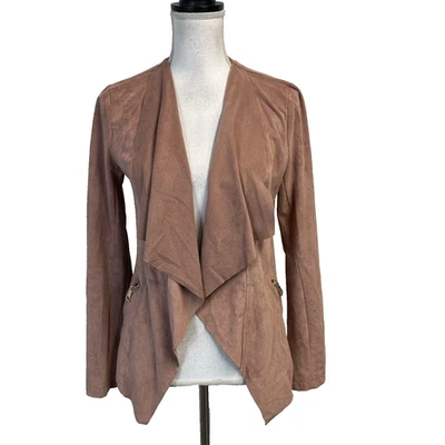Chaqueta Blazer Adrienne Vittadini Para Mujer Talla XS Rosa Polvorienta Cascada Microfibra Foto 1 de 4