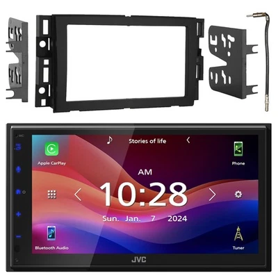 Receptor JVC KW-M590BT duplo DIN, adaptador de antena, kit de instalação estéreo (2006-up) - Imagem 1 de 4