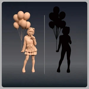 1:43 1:64 1:18 1:24 1:12 Balloon Girl Miniature Figure Model For Cars Vehicles - Picture 1 of 1