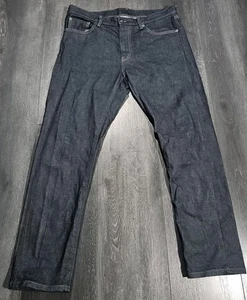 Uniqlo Stretch Selvedge Slim Jeans Men 34x30 Dark Wash Blue Raw Hipster City - Picture 1 of 10