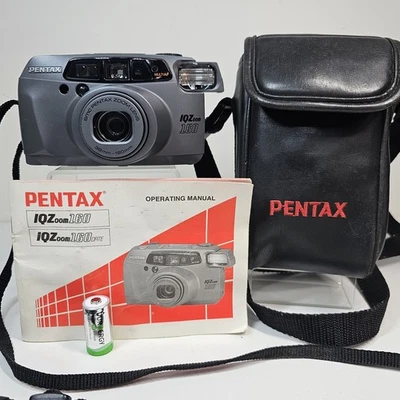 Estuche para cámara Pentax Espio IQZoom 160 plateado 35 mm para apuntar y disparar y probado Foto 1 de 4