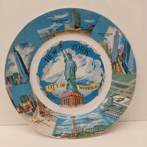 Vintage Souvenir State Collectible Plate New York - Free Shipping - Picture 1 of 3
