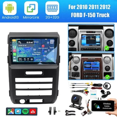 9“ For 2010-2012 Ford F150 Head Unit Android 13 Radio GPS WiFi Support CarPlay Foto 1 de 4