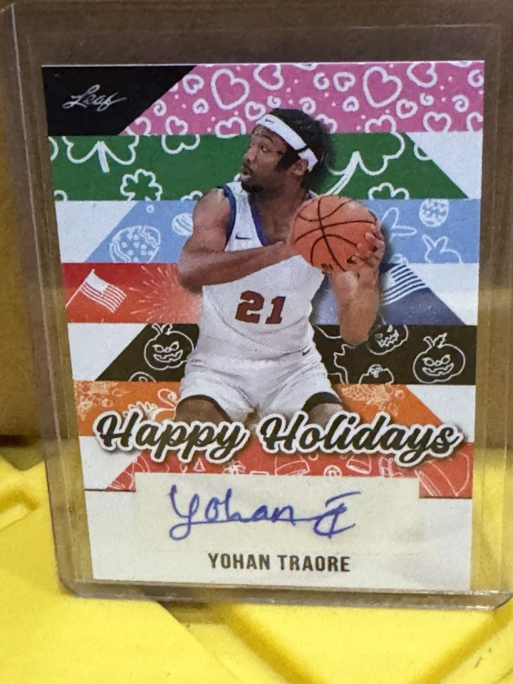 2025 LEAF HAPPY HOLIDAYS YOHAN TRAORE AUTO BASKETBALL CARD - Image 1 of 1