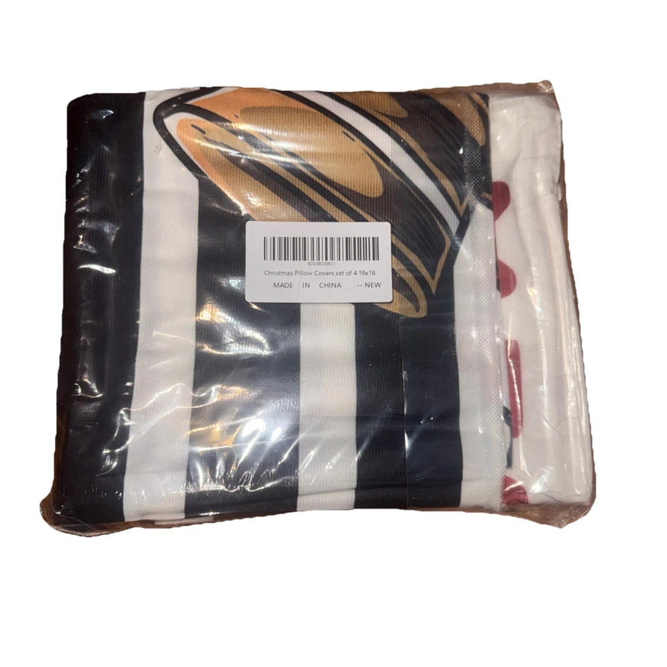 Juego de 4 fundas de almohada de Navidad Lanpn Black Santa 18x18, negras afroamericanas... Foto 1 de 3