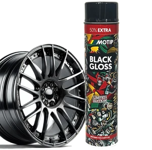 VERNICE SPRAY ACRILICA NERA LUCIDA PER CERCHI 600ML PER METALLO - Foto 1 di 2