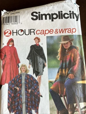 Simplicity Pattern 9223 Misses Hooded Cape And Wrap One Size - Image 1 of 3