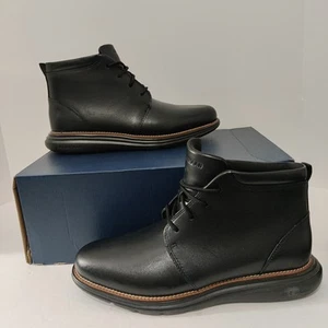 COLE HAAN Grand+ Plus Ultra Chukka Men's 9.5 M Black Leather Boot C39933 - Picture 1 of 7