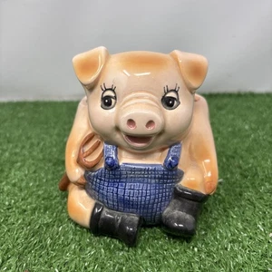 Pig Farmer With Overalls Planter Ceramic - Picture 1 of 8