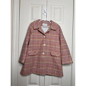 Britannical Girls Islington Coat Highgate Tweed Blossom Check Size 6-7 - Picture 1 of 9