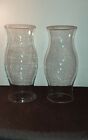 Two Large 11.5' Clear Glass Chimney Hurricane Lamp Candle Shades Globe Flawless!