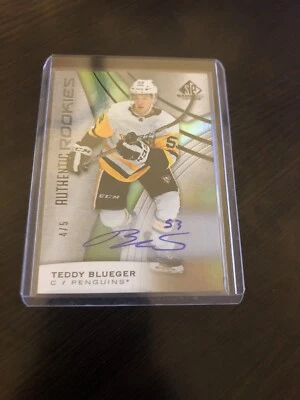2019-20 SP GAME USED TEDDY BLUEGER BLUE AUTO 4/5 - Image 1 of 2