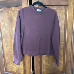 Acne Studios Galatea Maroon Crewneck Cotton Blend Distressed Sweatshirt Size S - Picture 1 of 8