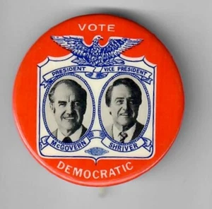 George McGovern Sargent Shriver 1972 Campaña Presidencial Botón 1 3/4" Violonchelo - Imagen 1 de 1